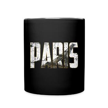 Paris en Lettres avec Tour Eiffel - Mug uni - noir - Devant