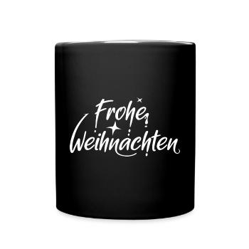 frohe weihnachten xmas Schrift font Symbol Logo - Tasse einfarbig - Schwarz - Vorne