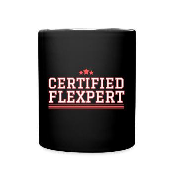 Gym Flexpert Workout Muscle Weightlifting - Full Colour Mug - black - Front