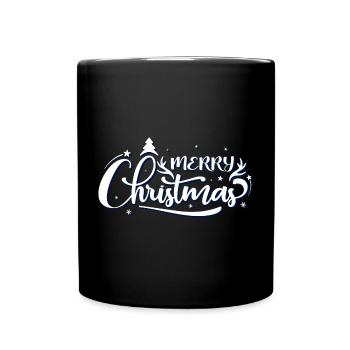 Verziertes Drehbuch "Frohe Weihnachten" - Tasse einfarbig - Schwarz - Vorne