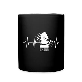 Icône d’illustration de cheval de pallier de drapeau de chevalier d’échecs - Mug uni - noir - Devant