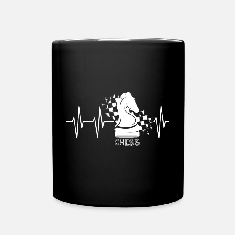 Schach knight flagge puls Pferd Illustration icon - Tasse einfarbig - Schwarz