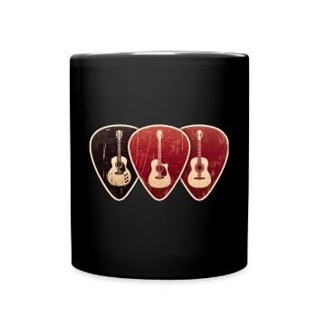 Vintage Design Guitar Picks Fan. - Full Colour Mug - black - Front