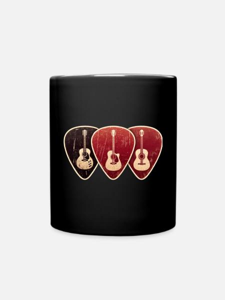 Vintage Design Guitar Picks Fan. - Full Colour Mug - black