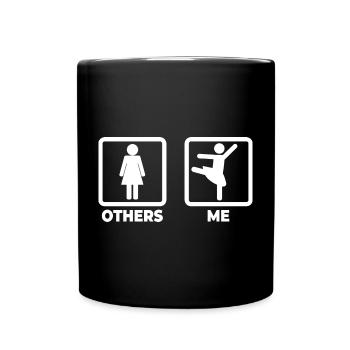 Figurine bâton danseuse de ballet - Mug uni - noir - Devant
