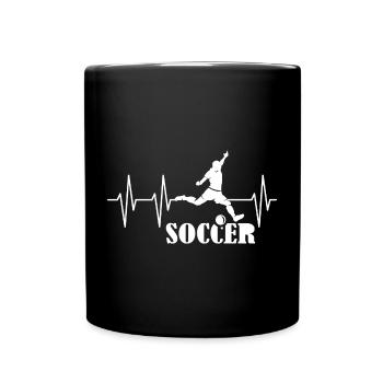 soccer soccer player pulse heartbeat icon icon - Full Colour Mug - black - Front