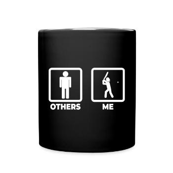Cricket Strichmännchen - Tasse einfarbig - Schwarz - Vorne