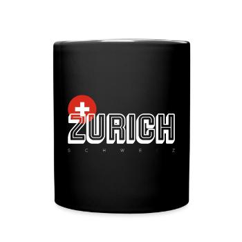 Zurich Wordmark with Swiss Crest - Full Colour Mug - black - Front