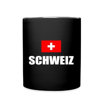 Schweiz Flagge Schweizerdeutsch Urlaub Geschenk - Tasse einfarbig - Schwarz - Vorne