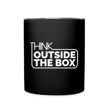 Outside the Box coole Sprüche Motivation kreativ - Tasse einfarbig - Schwarz - Vorne