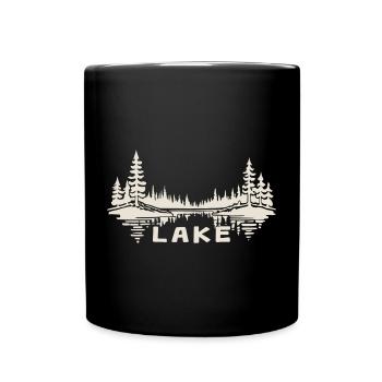 See-Reflexion [Weiß] - Tasse einfarbig - Schwarz - Vorne