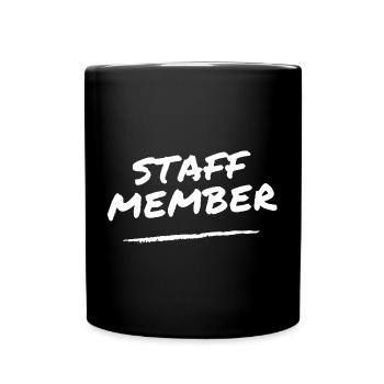 Staff Member - Crew - Team - Mitarbeiter Mitglied - Tasse einfarbig - Schwarz - Vorne