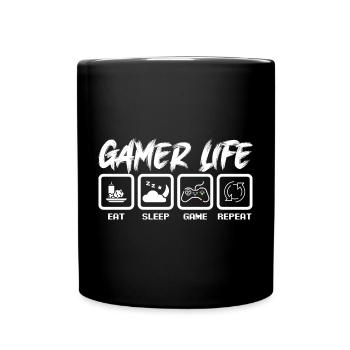 Gamer Life Emblem Tee - Full Colour Mug - black - Front