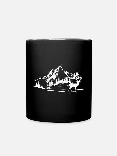 Gebirge - Tasse einfarbig - Schwarz