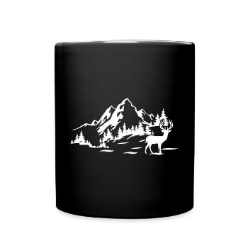 Gebirge - Tasse einfarbig - Schwarz - Vorne