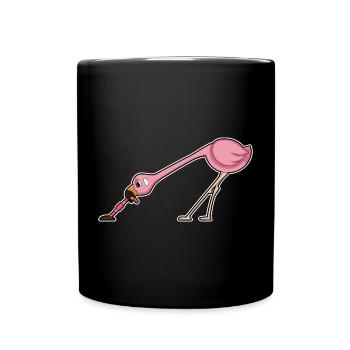 Flamingo Wurm - Tasse einfarbig - Schwarz - Vorne