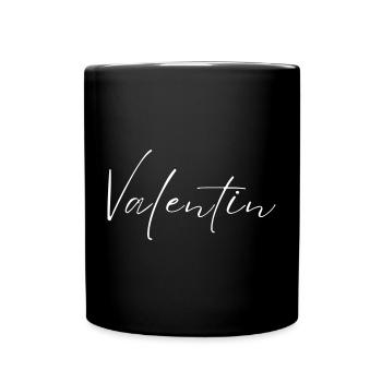 Valentin Name T-Shirt Geschenk Für Männer - Tasse einfarbig - Schwarz - Vorne
