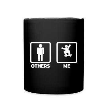 Figurine de bâton de skateboard - Mug uni - noir - Devant