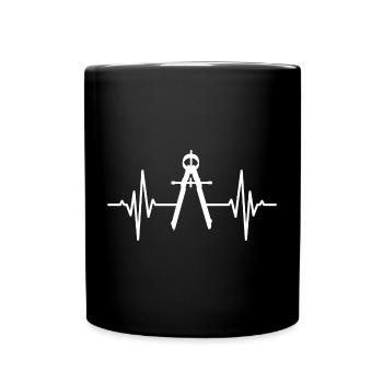 Zirkel Herzklopfen - Tasse einfarbig - Schwarz - Vorne