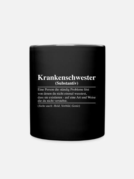 Krankenschwester Krankenschwestern Krankenpfleger - Tasse einfarbig - Schwarz