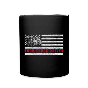 Truck Road Food Trucker Grilling - Full Colour Mug - black - Front