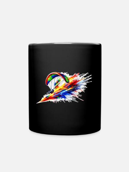 Paraglider - Color Splash - Full Colour Mug - black
