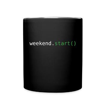Start ins Wochenende - Tasse einfarbig - Schwarz - Vorne