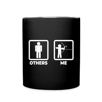 Figurines bâton de tir à l’arc - Mug uni - noir - Devant