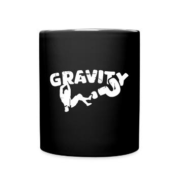 boulder Klettern gravity Kletterer Fels usedlook - Tasse einfarbig - Schwarz - Vorne