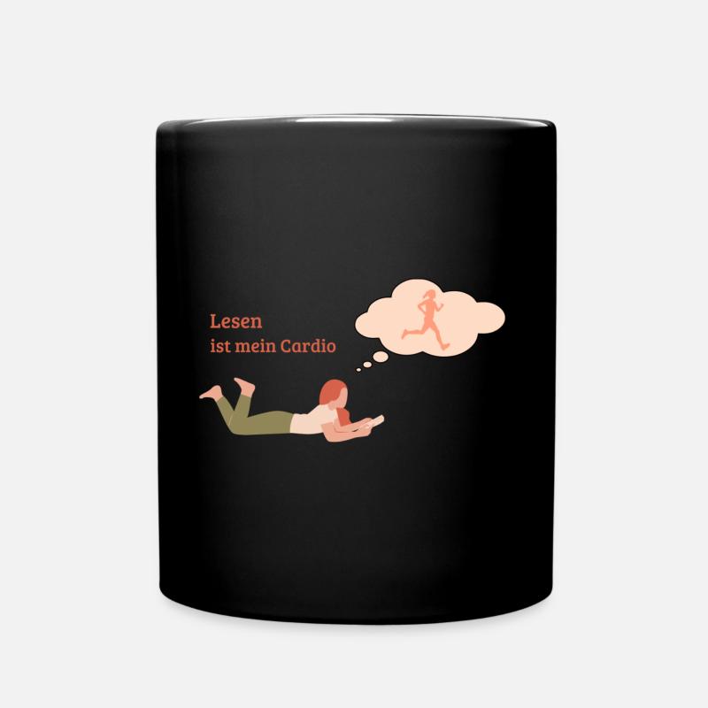 Lesen ist mein Cardio - Tasse einfarbig - Schwarz