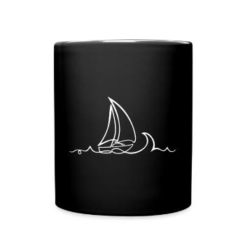 Esquisse du voyageur (blanc) - Mug uni - noir - Devant