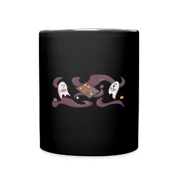 Fantômes préparant des biscuits - Motif large - Mug uni - noir - Devant