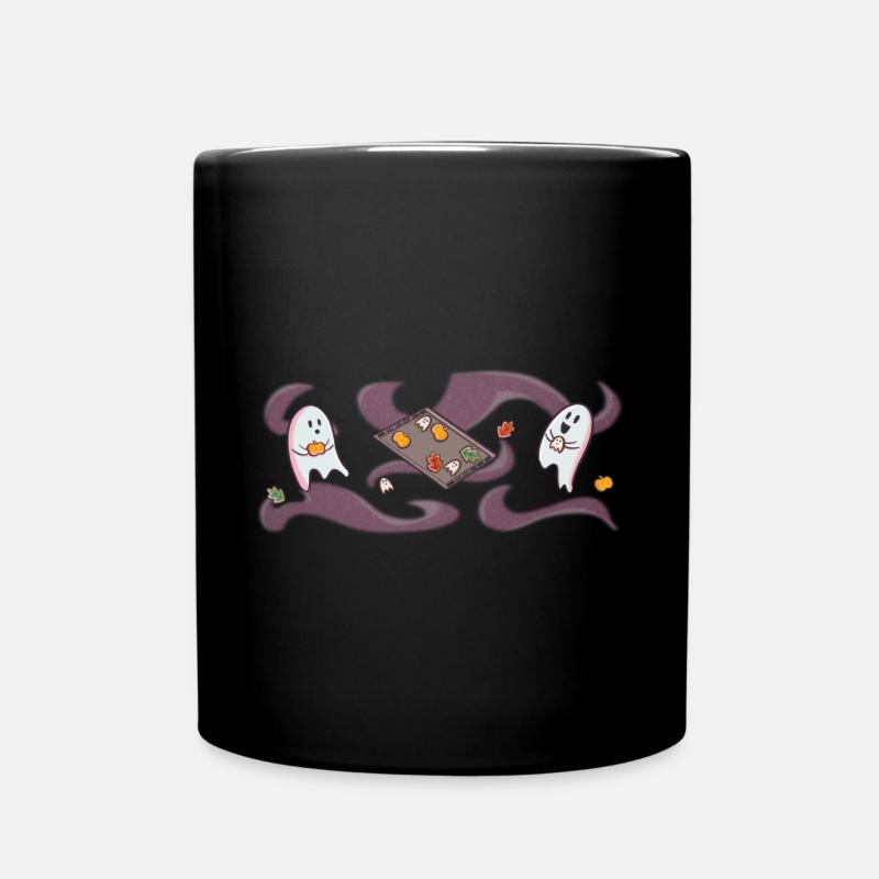 Ghosts Baking Cookies - Wide Motif - Full Colour Mug - black