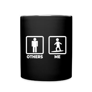Figurine de surfeur - Mug uni - noir - Devant