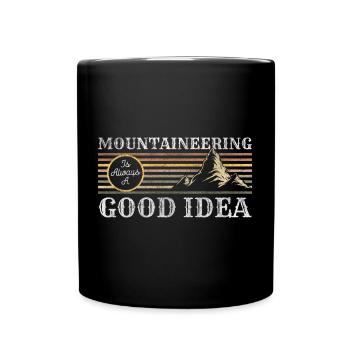 Bergsteiger Gipfel Hobby Seil - Tasse einfarbig - Schwarz - Vorne