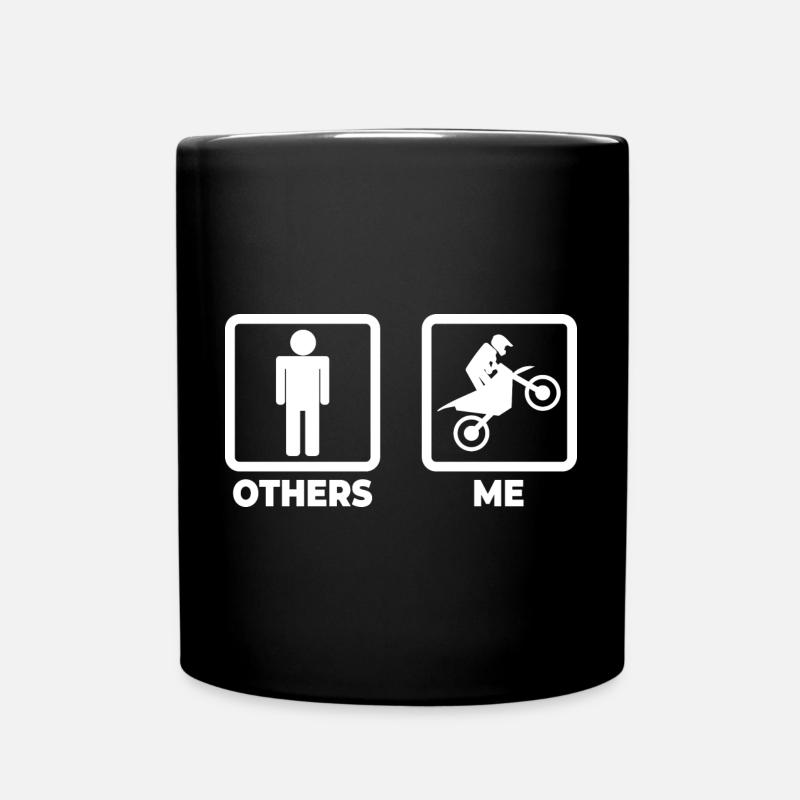 Motocross Strichfiguren - Tasse einfarbig - Schwarz