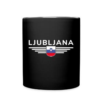 Trendiges Ljubljana Design - Tasse einfarbig - Schwarz - Vorne