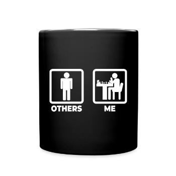 Chess Stick Figure - Full Colour Mug - black - Front