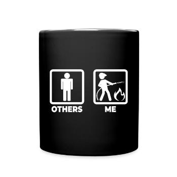 Fire Brigade Stick Figure - Full Colour Mug - black - Front
