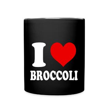 J’aime le brocoli Drôle Coeur Spirituel - Mug uni - noir - Devant