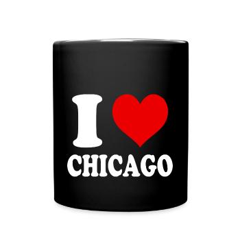 J’aime Chicago Heart Amérique États-Unis Drôle - Mug uni - noir - Devant