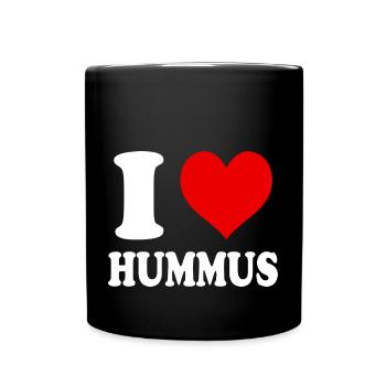 J’aime le houmous végétalien Nourriture végétale Funny Heart - Mug uni - noir - Devant