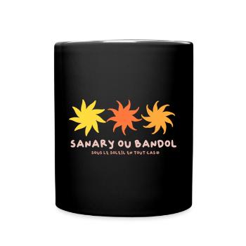 Sanary ou Bandol , sous le soleil en tout cas - Mug uni - noir - Devant