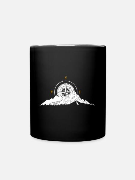 Montagne et Boussole - Mug uni - noir