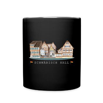 Schwäbisch Hall, Süddeutschland, Zeichnung - Tasse einfarbig - Schwarz - Vorne