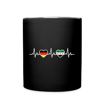 Syria Germany Heartbeat Flag Syrians - Full Colour Mug - black - Front