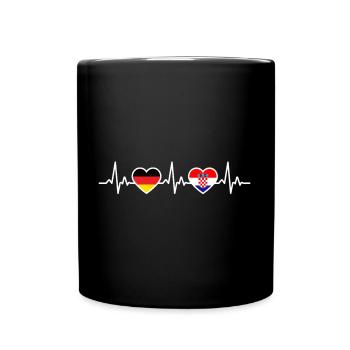 Croatie Allemagne Battement de cœur Drapeau Croate - Mug uni - noir - Devant