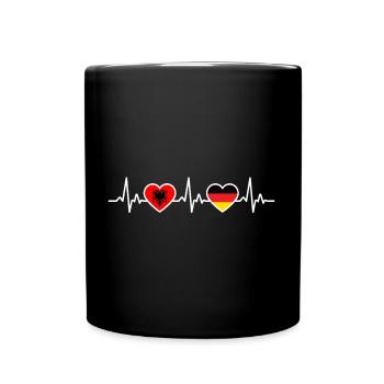 Albanien Deutschland Flagge Albanisch Deutsch - Tasse einfarbig - Schwarz - Vorne