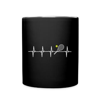 Tennis Heartbeat Raquettes de tennis Joueurs de tennis - Mug uni - noir - Devant