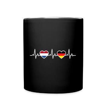 Netherlands Germany Heartbeat Dutch - Full Colour Mug - black - Front